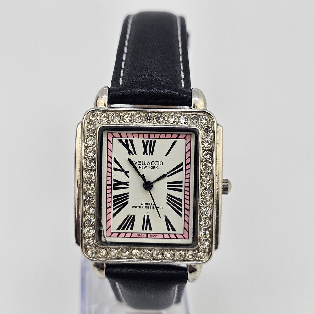 Velaccio Women's Watch 32MM White Dial Roman‎ Numerals New Leather Bands Battery